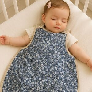 Organic Cotton 2 Way Zipper Sleeping Sack for Baby Girls Adjustable 2-12 M